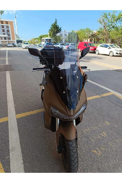 MOTOCAM Yuki Adventure 150 Siperlik Ön Cam 2023-2025 Model 78cm Füme Renkli 4mm UZUN CAM