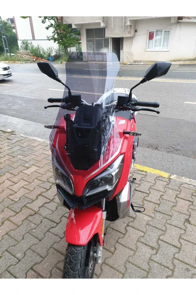 MOTOCAM RKS Reale 125 Siperlik Ön Cam 2023-2025 Model 65cm Füme Renkli 4mm ORTA BOYLU Cam - 2