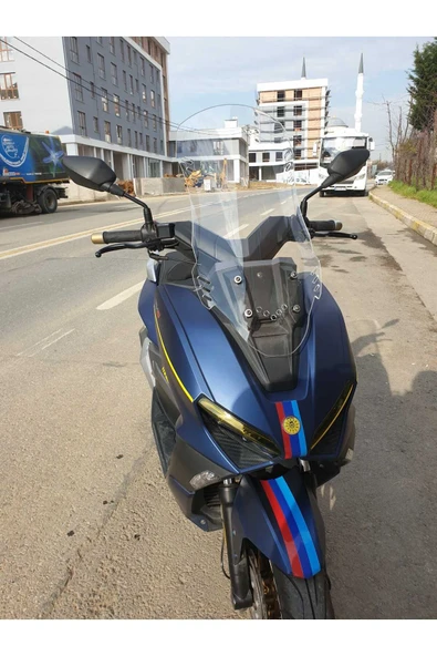 MOTOCAM RKS Vieste 249 Siperlik Ön Cam 2022-2025 Model 65cm Şeffaf Renkli 4mm ORTA BOYLU CAM - 3