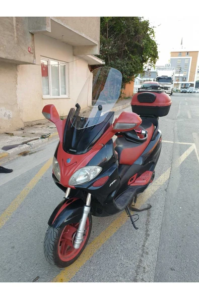 MOTOCAM Piaggio X9 250 -500  Siperlik Ön Cam 2004 2006 Model 49cm Şeffaf Renkli 4mm ORTA BOYLU CAM - 3