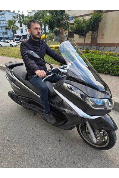 MOTOCAM Piaggio X10 Siperlik Ön Cam 2011-2017 Model 73cm Şeffaf Renkli 4mm - 2