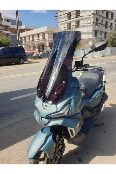 MOTOCAM SYM Adx 125 Siperlik Ön Cam 2023-2025 Model 62cm Siyah Renkli 4mm UZUN CAM - 3
