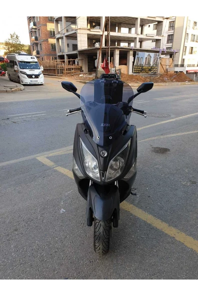 MOTOCAM SYM Joymax 250 İ Siperlik Ön Cam 2013 2016 Model 54cm Füme Renkli 4mm KISA SPOR CAM