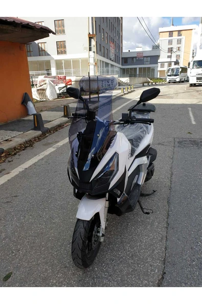 MOTOCAM Volta Apec Apx7 Siperlik Ön Cam 2025 Model 68cm Füme Renkli 4mm ORTA BOYLU CAM - 3