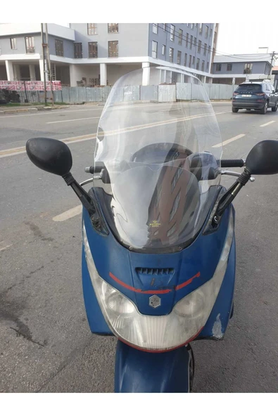 MOTOCAM Piaggio X8 200 Siperlik Ön Cam 2004 2006 Model 70cm Şeffaf Renkli 4mm