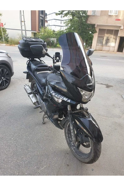 MOTOCAM Suzuki İnazuma GW 250F Siperlik Ön Cam 2012-2017 Model 50cm Siyah Renkli 4mm - 3