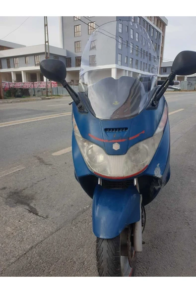 MOTOCAM Piaggio X8 200 Siperlik Ön Cam 2004 2006 Model 70cm Şeffaf Renkli 4mm - 3