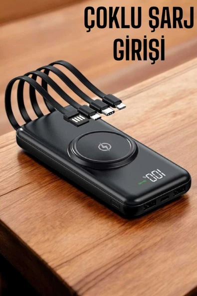 SAYARMARKT 4 Çıkışlı 10.000 mAh Powerbank Dijital Göstergeli Hızlı Şarjlı Model