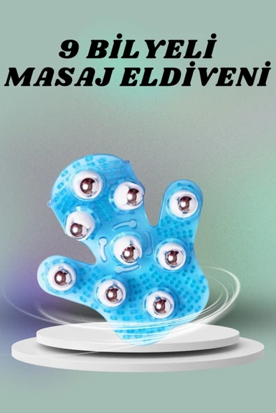 SAYARMARKT 9 Bilyeli Masaj Eldiveni Cilt Yenileyici ve Sıkılaştırıcı
