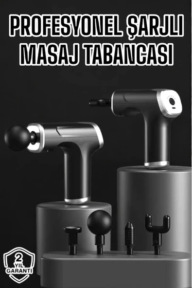 SAYARMARKT Kablosuz 4 Başlıklı Şarjlı Darbeli Masaj Aleti Derin Doku Etkisi