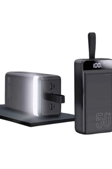 SAYARMARKT 4 Girişli 50.000 mAh Powerbank LED Göstergeli Taşınabilir Güç Kaynağı