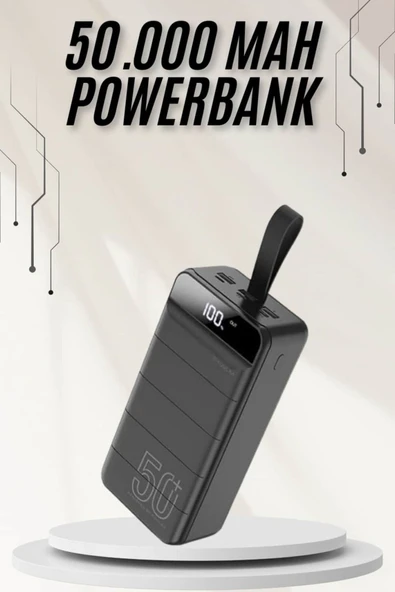 SAYARMARKT Fenerli 50.000 mAh Powerbank LED Göstergeli 4 USB Girişli Uzun Ömürlü - 4