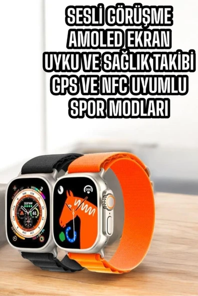 HEPSİCEPTE Geniş Ekranlı & Suya Dayanıklı S8 Ultra 3 Kordonlu Akıllı Saat - 2