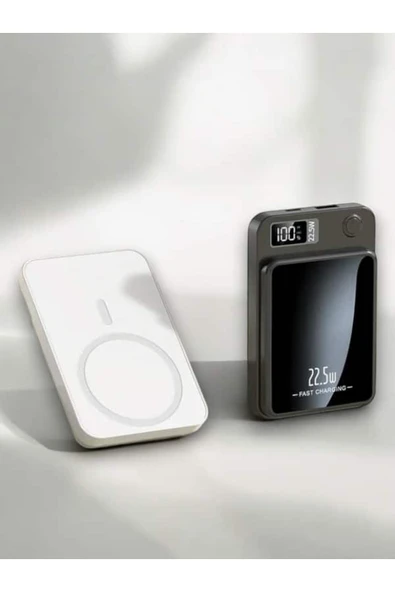 SAYARMARKT iPhone, iPad, AirPods İçin 10.000 mAh Wireless Hızlı Şarj Powerbank - Resim 3