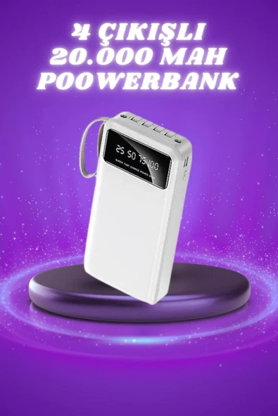 SAYARMARKT Taşınabilir 20.000 mAh Powerbank 4 USB Çıkışlı Dijital Göstergeli - 5
