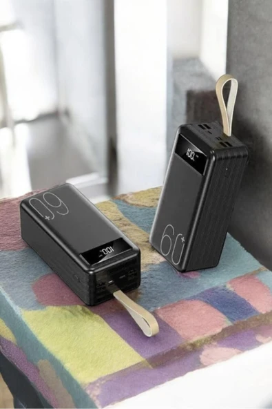 SAYARMARKT 4 USB Portlu 60.000 mAh Powerbank Hızlı Şarj Destekli Dayanıklı Tasarım - 3