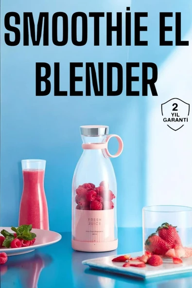 SAYARMARKT Şarjlı Mini Blender | Su Geçirmez, Meyve Sıkacaklı Taşınabilir Smoothie Blender - 3