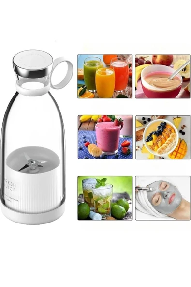 SAYARMARKT Şarjlı Mini Blender | Su Geçirmez, Meyve Sıkacaklı Taşınabilir Smoothie Blender - 4