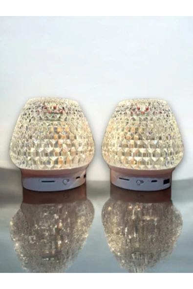 NOY Kristal Şarjlı Masa Lambası – 7 Renk Gece Lambası Ve Bluetooth Hoparlör - 4