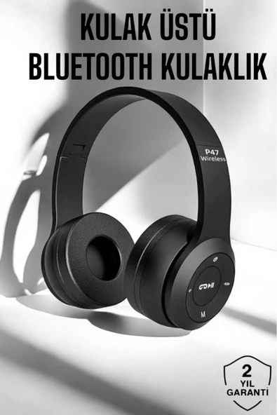 SAYARMARKT En İyi P47 Kulak Üstü Bluetooth Kulaklık Kablolu ve Aktif Gürültü Engelleyici - 4