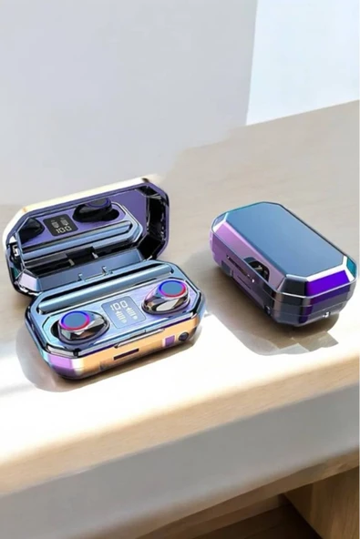 HEPSİCEPTE Kablosuz Kulaklık Powerbank Bluetooth Kulaklık M12 Dijital Şarj Göstergeli - 2