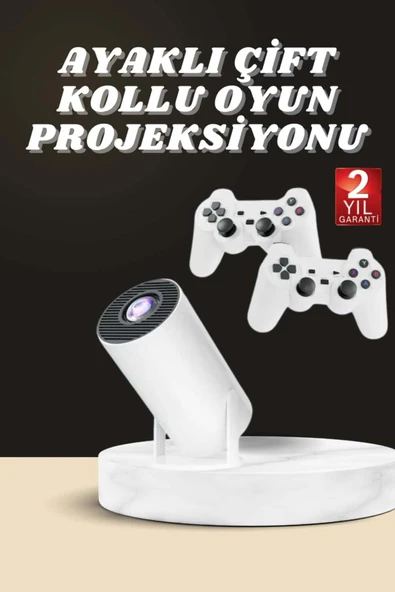 SAYARMARKT Çift Kollu Taşınabilir Mini Projektör