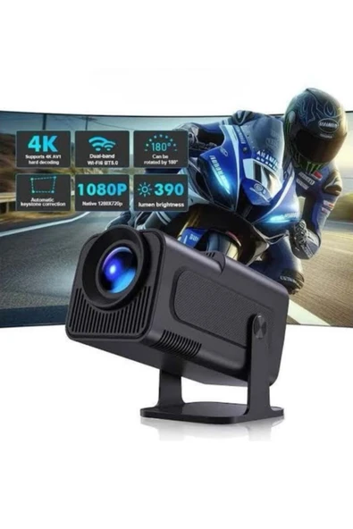 SAYARMARKT Siyah Renk 4K Mini Ev Sineması