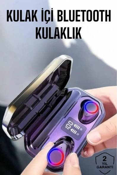 HEPSİCEPTE Kablosuz Kulaklık Powerbank Bluetooth Kulaklık M12 Dijital Şarj Göstergeli - 4