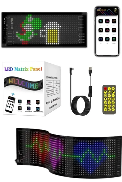 SAYARMARKT 16x64 Cama Yapışan LED Yazı Paneli
