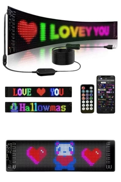 SAYARMARKT Cama Yapışan Renkli LED Reklam Paneli