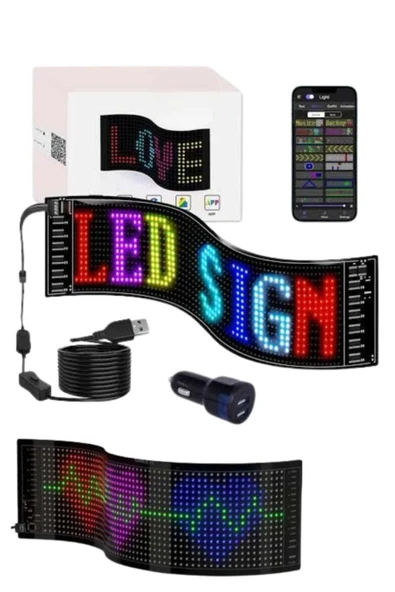 SAYARMARKT Araç İçi Cama Yapışan LED Tabela