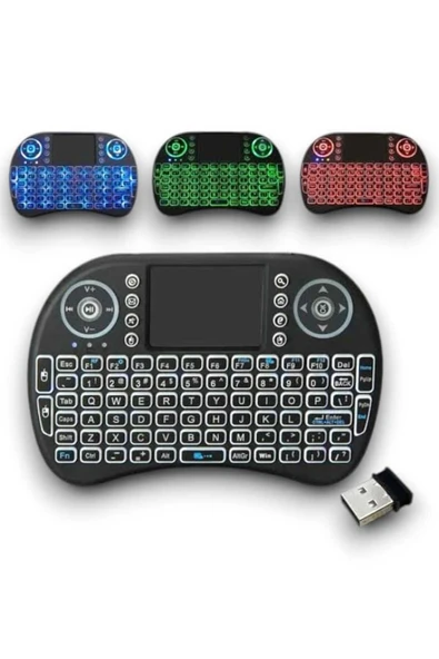 SAYARMARKT Şık tasarım ve renkli ışıklarla mini kablosuz klavye - 3