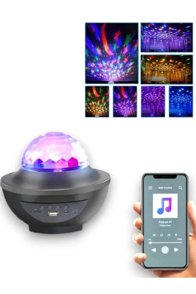 ASTRALTECH iOS ve Android Uyumlu Şarjlı Hoparlör - X Y 918 LED Projeksiyon - 5
