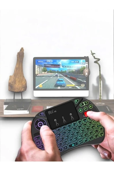 SAYARMARKT Her yere taşınabilen, ışıklı ve kablosuz mini klavye - 5