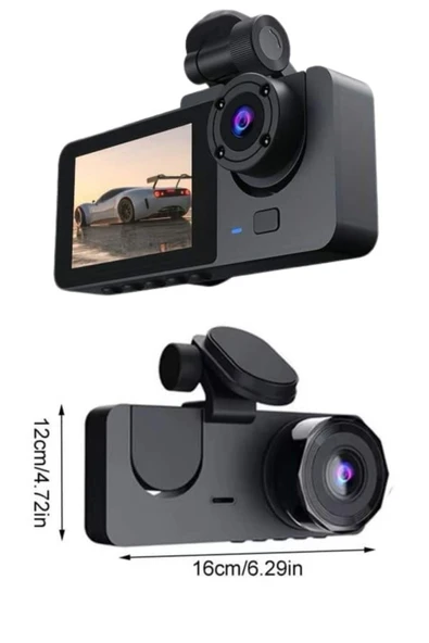 SAYARMARKT Araç İçi 3 Kameralı DVR Kayıt Sistemi