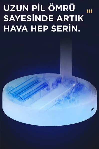 Blic BFN11 Beyaz Şarjlı Katlanılabilir Mini Fan Masa Üstü Vantilatörü Soğutucu Sessiz El Fanı - 3