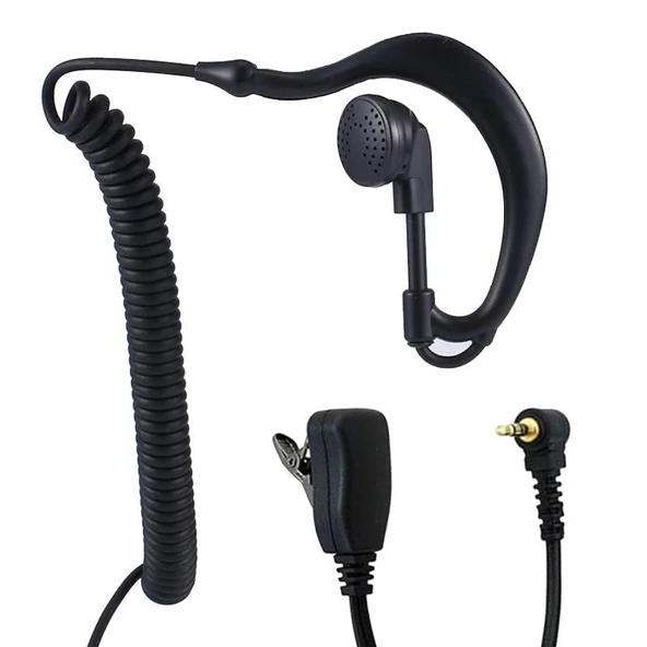 Ayt Aselsan JD-EHM50 Uyumlu Arkalıklı Ear Hook Kulaklık Mikrofonlu Telsiz Kulaklığı - 1