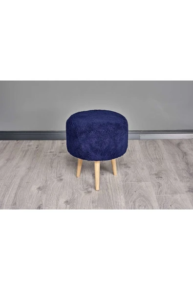 WoodyMaison Puf Dekoratif Çok Amaçlı Silindir Ahşap Ayaklı Puf Bench Koltuk - 3