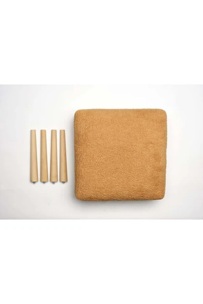 WoodyMaison Puf Mushroom Retro Kare Çok Amaçlı Puf Bench Koltuk Tabure - 5