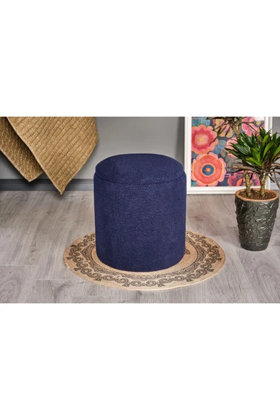 WoodyMaison Puf Iskandinav Tarz Kuzu Tüy Kumaş Sandıklı Large Çok Amaçlı Puf Koltuk Bench 41*42 - 2