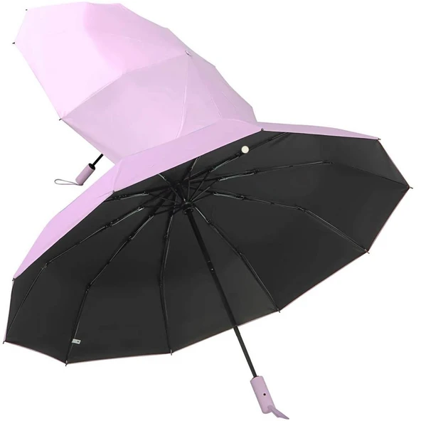 Beluga Tam Otomatik UV Korumalı Şemsiye ( Tek Tuşla Aç / Kapat ) Pembe - 3