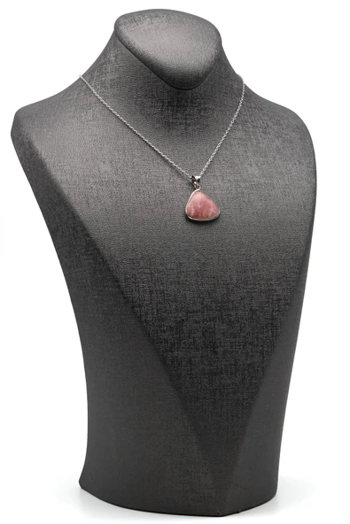 Rodokrozit Doğal Taş 925 Ayar Gümüş Kolye - 2