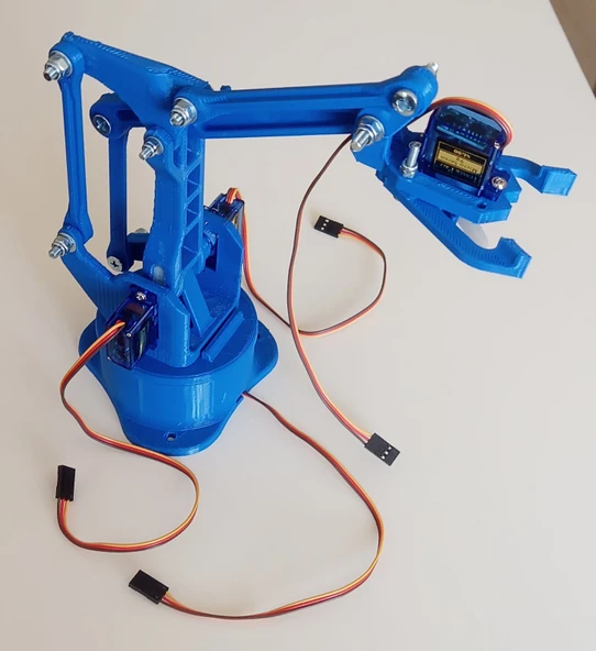 Arduino Robot Kol Kiti 3D Baskı Birleşmiş Halde Robot Kol