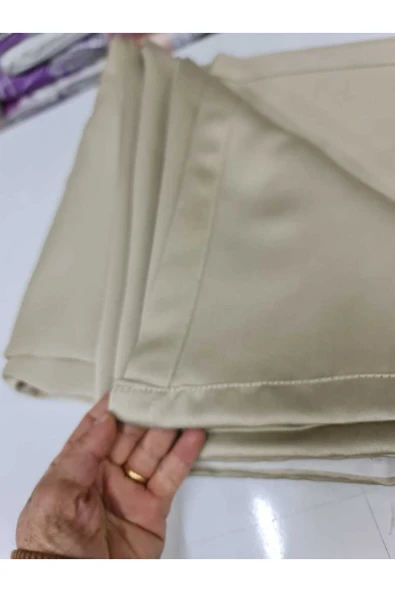 Devrim Olivya Tekstil Bej (Sütlü Kahve ) Güneşlik Fon Perde - Düz Dikim Tek Kanat, Karartma perde (BLACKOUT DEĞİL) - 8