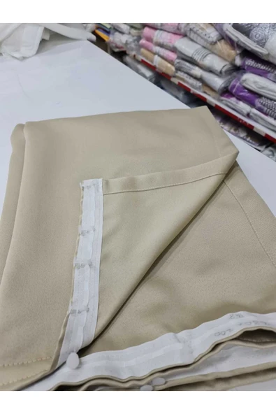 Devrim Olivya Tekstil Bej (Sütlü Kahve ) Güneşlik Fon Perde - Düz Dikim Tek Kanat, Karartma perde (BLACKOUT DEĞİL)