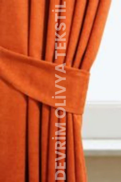 Devrim Olivya Tekstil Özel Dikim Kiremit Blackout Fon Perde – Işık Geçirmez, Ekstra Forlu Karartma Perdesi - 3