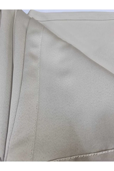 Devrim Olivya Tekstil Bej (Sütlü Kahve ) Güneşlik Fon Perde - Düz Dikim Tek Kanat, Karartma perde (BLACKOUT DEĞİL) - 3