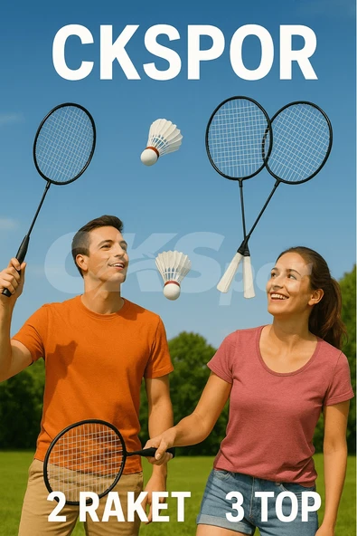 CKSpor Fileli Badminton Raket Seti – 2 Raket 3 Top ile Birlikte CKS-82 - 3