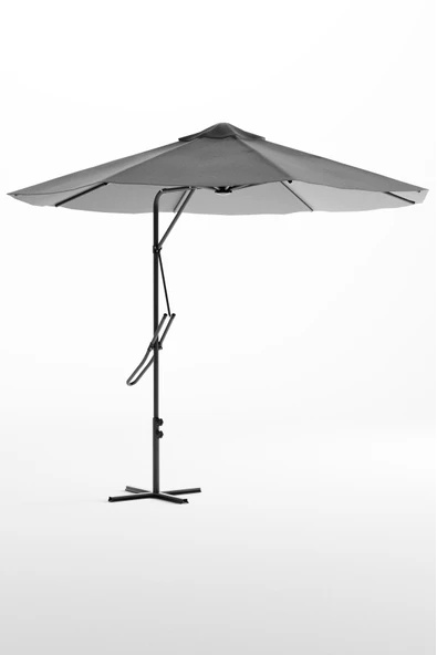 Kagu Bahçe Balkon Cafe Şemsiye 290x290 Cm Katlanır Gri