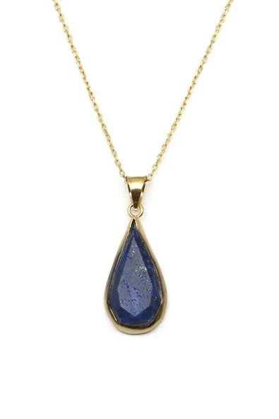 Lapis Lazuli Doğal Taş 925 Ayar Gümüş Kolye
